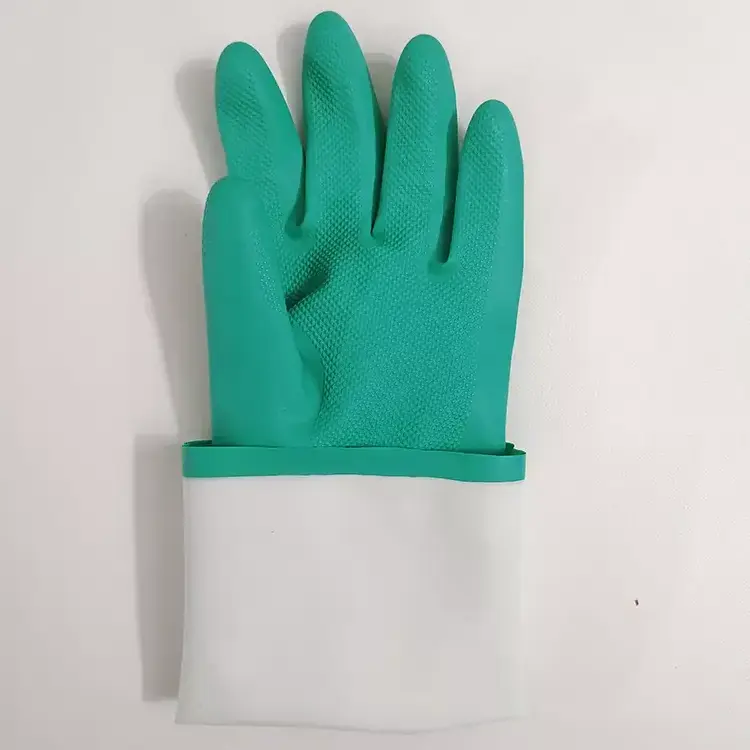 Smooth Surface Inside Heavy duty 33 cm long industry Nitrile work Acid alkali oil resistance Heavy duty Nitrile Safety Gloves