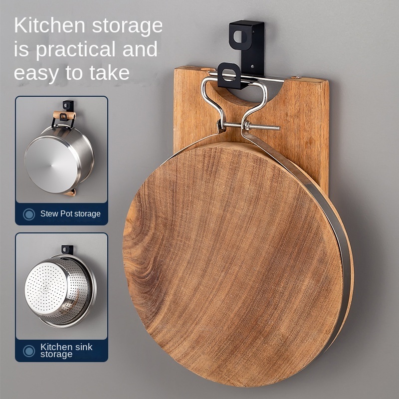 Kitchen Wall Hanging Cutting Board Sticky Bathroom Tub Free Punch Hook Put Washbasin Storage Artifact Shelf