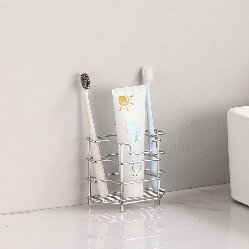 Bathroom Storage Rack Toothbrush Holder Stainless Steel Small Multifunctional Toothbrush Holder