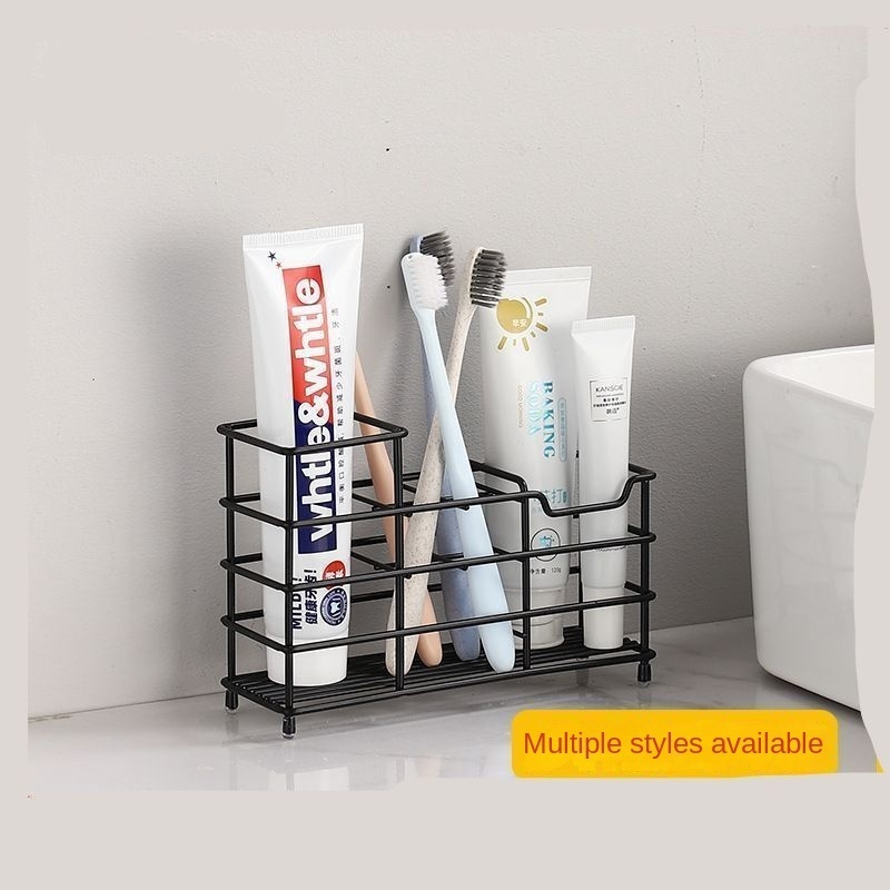 Bathroom Storage Rack Toothbrush Holder Stainless Steel Small Multifunctional Toothbrush Holder