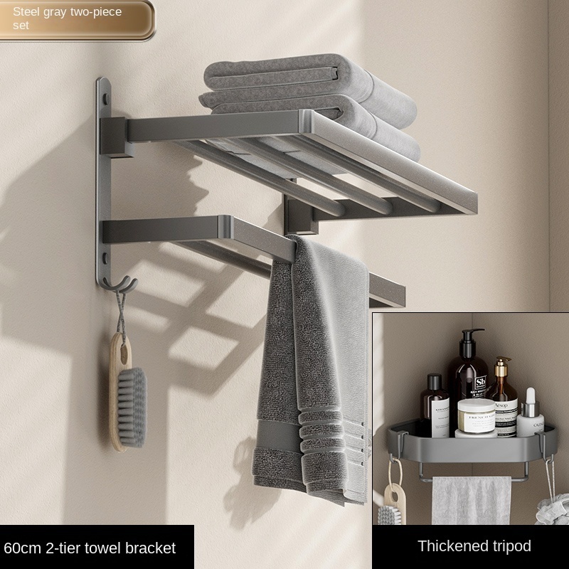 High quality Stainless Steel Adhesive Wall Mounted Towel Racks For Bathroom Accessories