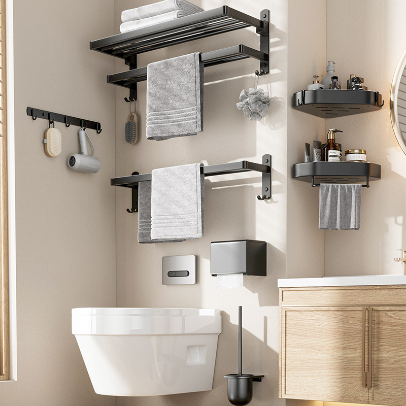 High quality Stainless Steel Adhesive Wall Mounted Towel Racks For Bathroom Accessories