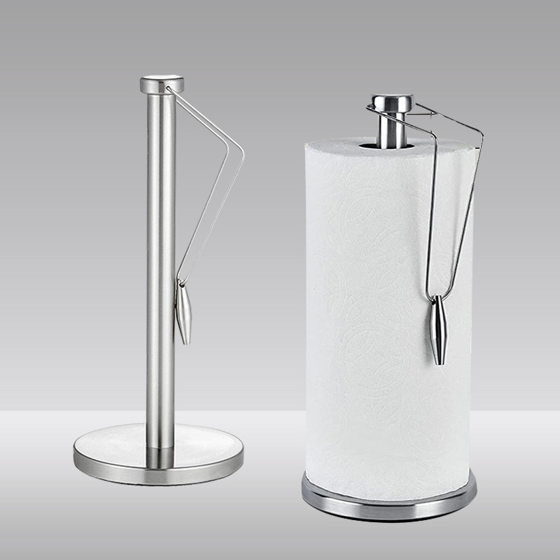 New Design Freestanding Silver Paper Towel Tissue Roll Holder Kitchen Paper Roll Towel Holder