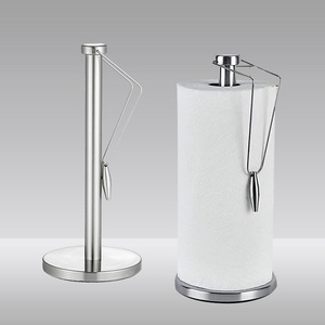 New Design Freestanding Silver Paper Towel Tissue Roll Holder Kitchen Paper Roll Towel Holder