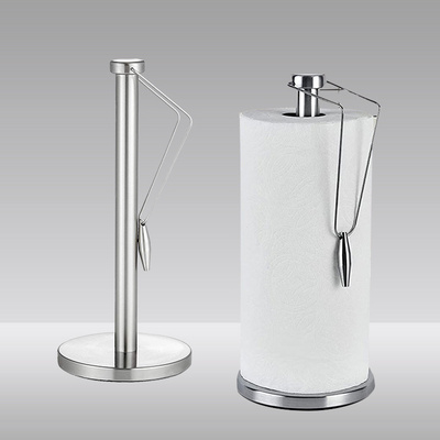 New Design Freestanding Silver Paper Towel Tissue Roll Holder Kitchen Paper Roll Towel Holder