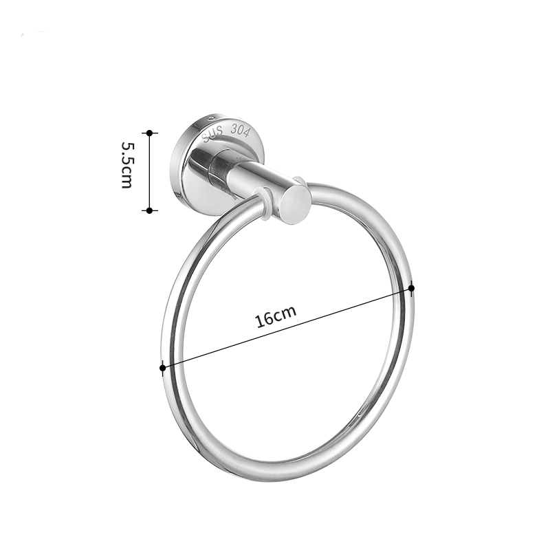 Wall Mount Bath Towel Ring Bathroom Hardware Set Hand Towel Holder Brushed Nickel Circle Towel Rack Rings