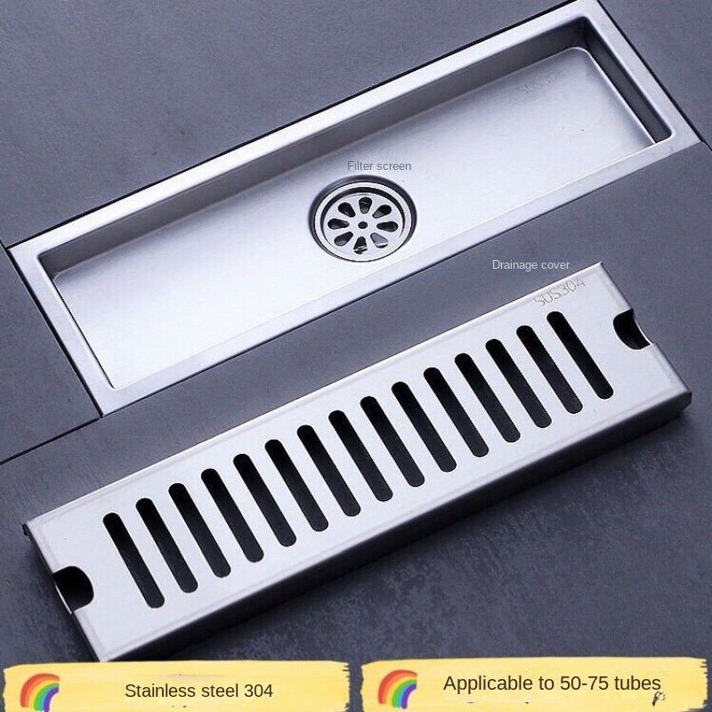 Stainless Steel Bathroom Drainage Automatic Airtight Floor Drain Line Shower Rectangular Shower Drains