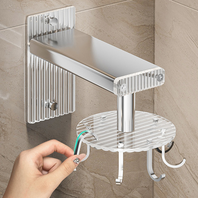 New Bath Rotating Hook Kitchen Bathroom 360 Degree Rotatable Hooks Self-adhesive Wall-hook Robe Holder