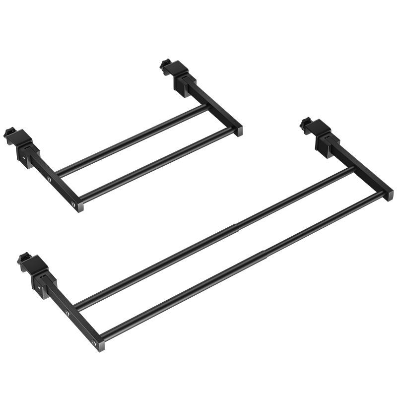 Balcony Drying Rack Black Wall Mounted Hanging Double Towel Rack For Bathroom