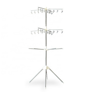 Metal Floor standing Clothes Hanger Easy Installation Balcony Folding Clothes Drying Rack For Laundry room Closet