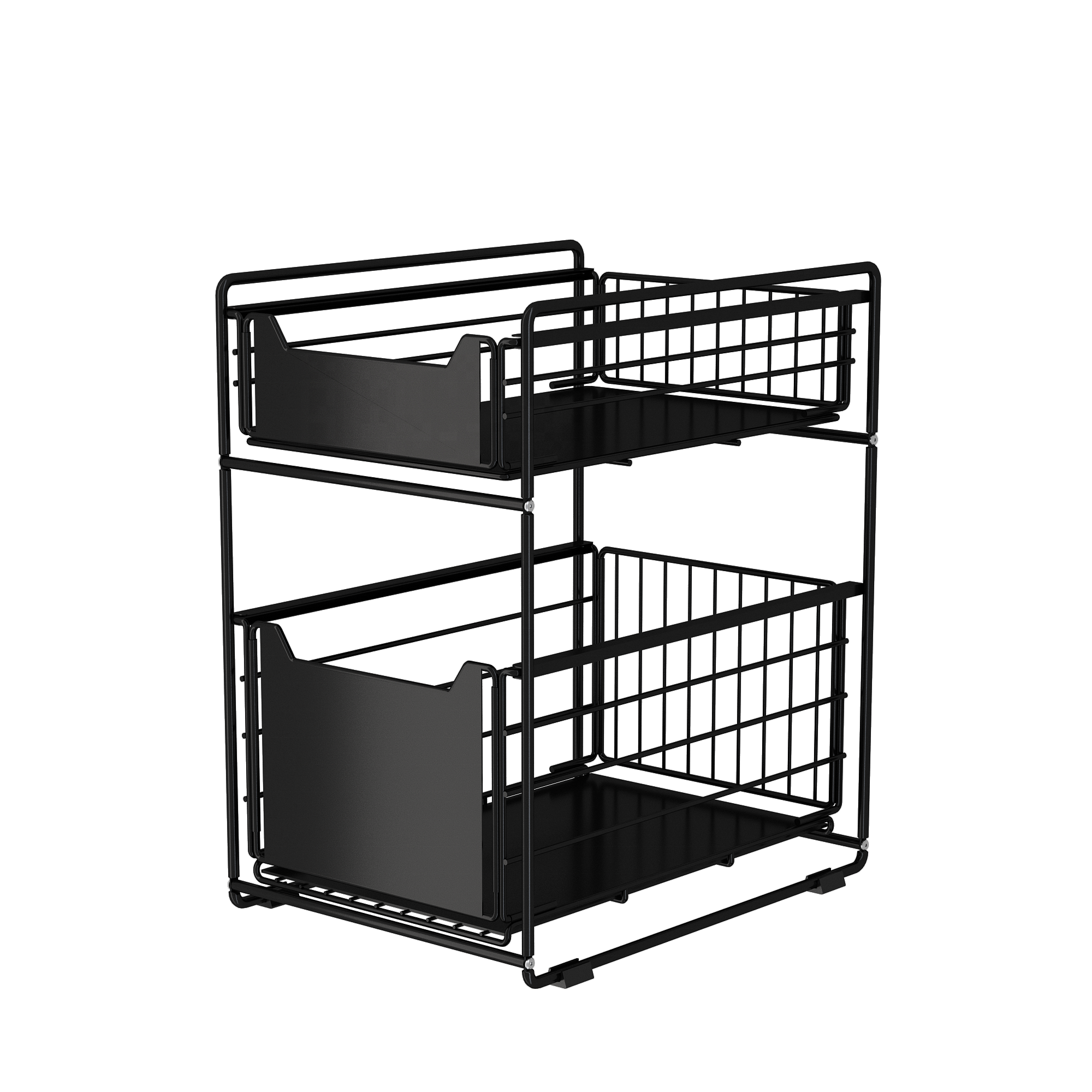 Kitchen cabinet pull out Spice rack drawer edelstahl 2- tier under sliding sink organizer metal grid bathroom storage shelves