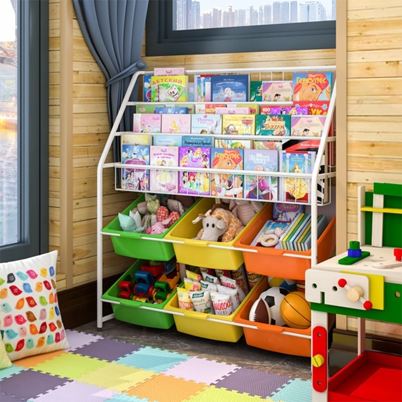 toy storage rack kindergarten baby picture book rack floor home storage rack large capacity sorting Children's bookshelf