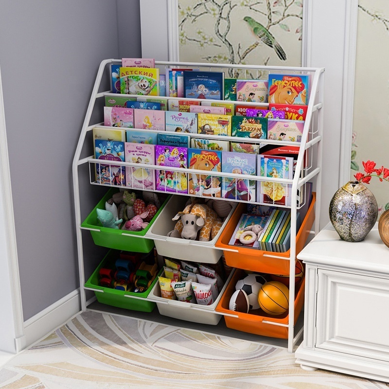 toy storage rack kindergarten baby picture book rack floor home storage rack large capacity sorting Children's bookshelf