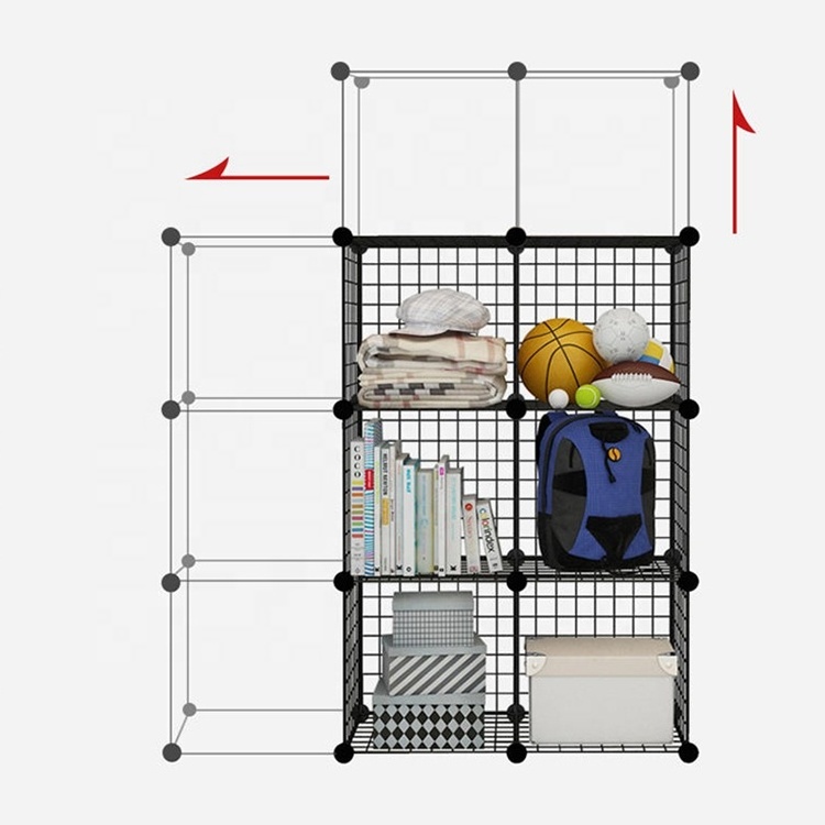 OEM & ODM Multifunction Metal Square Wire cube Storage Shelves for Store Living Room Iron Storage Holders & Racks Carton Box