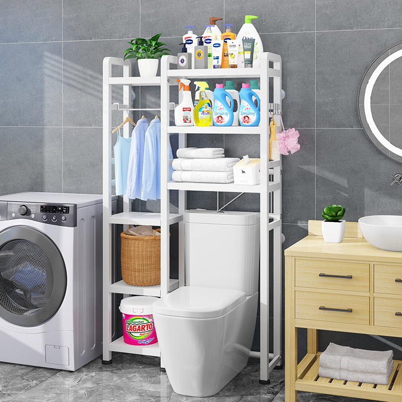 stainless steel space saver over toilet stand bathroom organizer accessory corner towel laundry washing machine storage rack