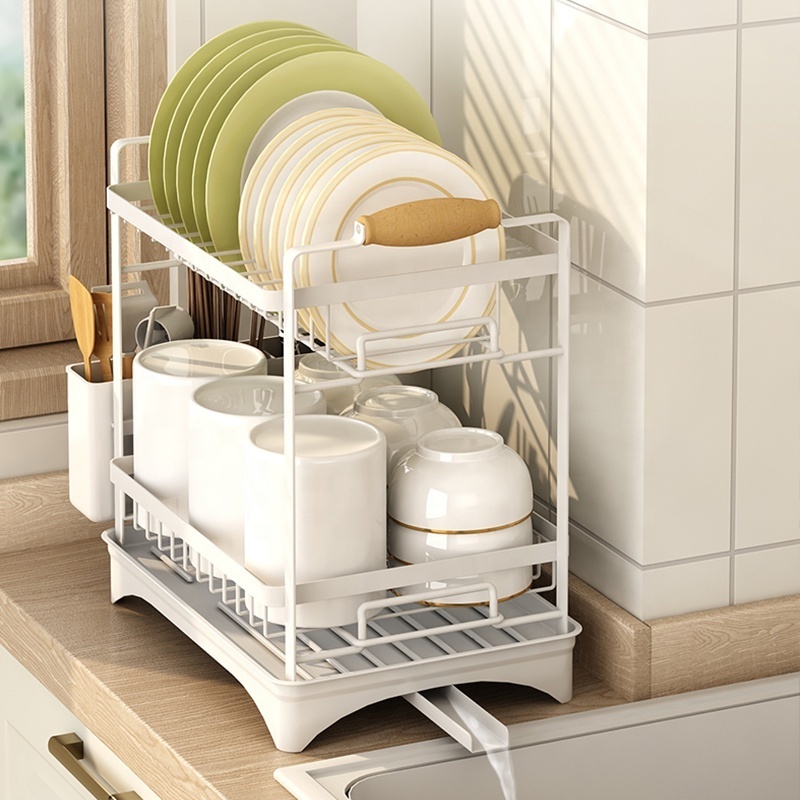 NEW home kitchen organizer countertop shelf accessories triangle stainless steel cup dish sink board drained Storage Holder rack