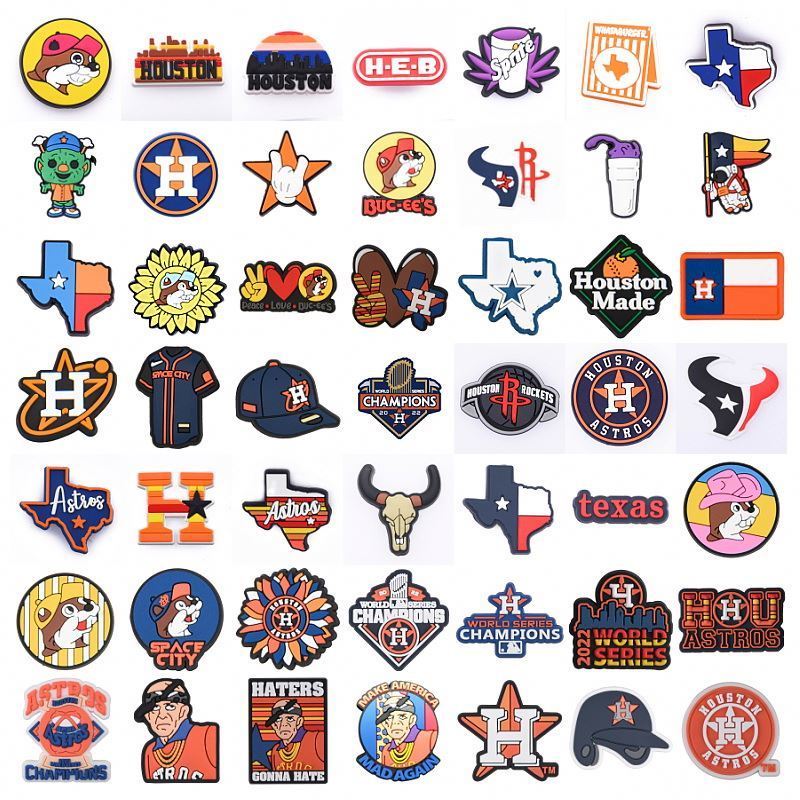 High quality Houston Astros clog charm shoe fit for Texas decoration Bucees wholesale