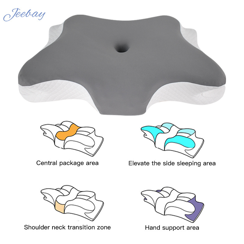 Memory foam neck pillow Ergonomic contour orthopedic pillow to relieve neck pain, contour support pillow, suitable for side