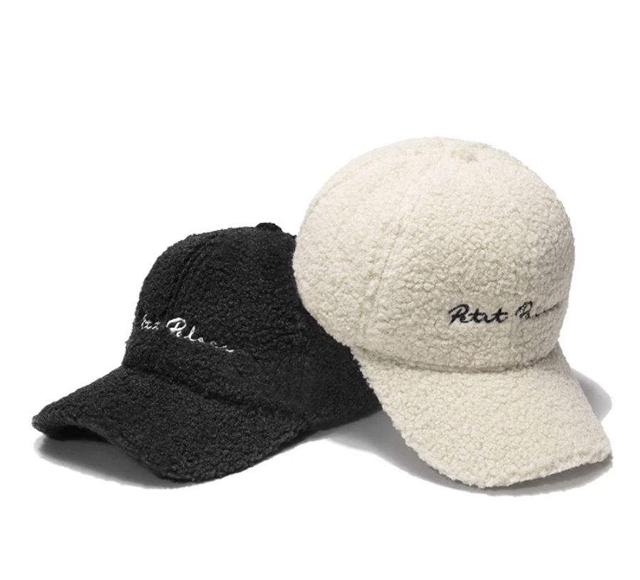 2022 Winter New style Fur Hats Female Autumn Winter Korean Version Tide Letter Warm Plush Baseball Caps