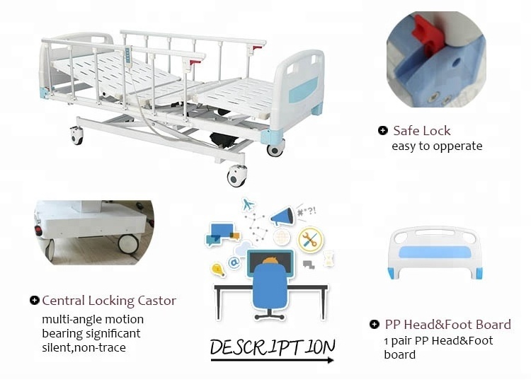 new style electric care bed with adjustable headrest for hospital ICU used