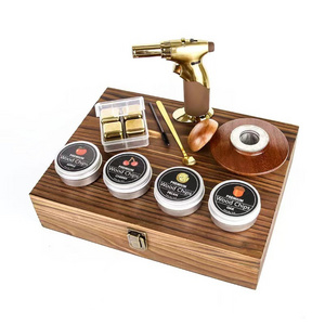 OEM&ODM Bartending Cocktail Smoker Kit Set With Torch And 4 Kind Of Wood Chips Wooden Box For Whiskey Cocktail Smoker