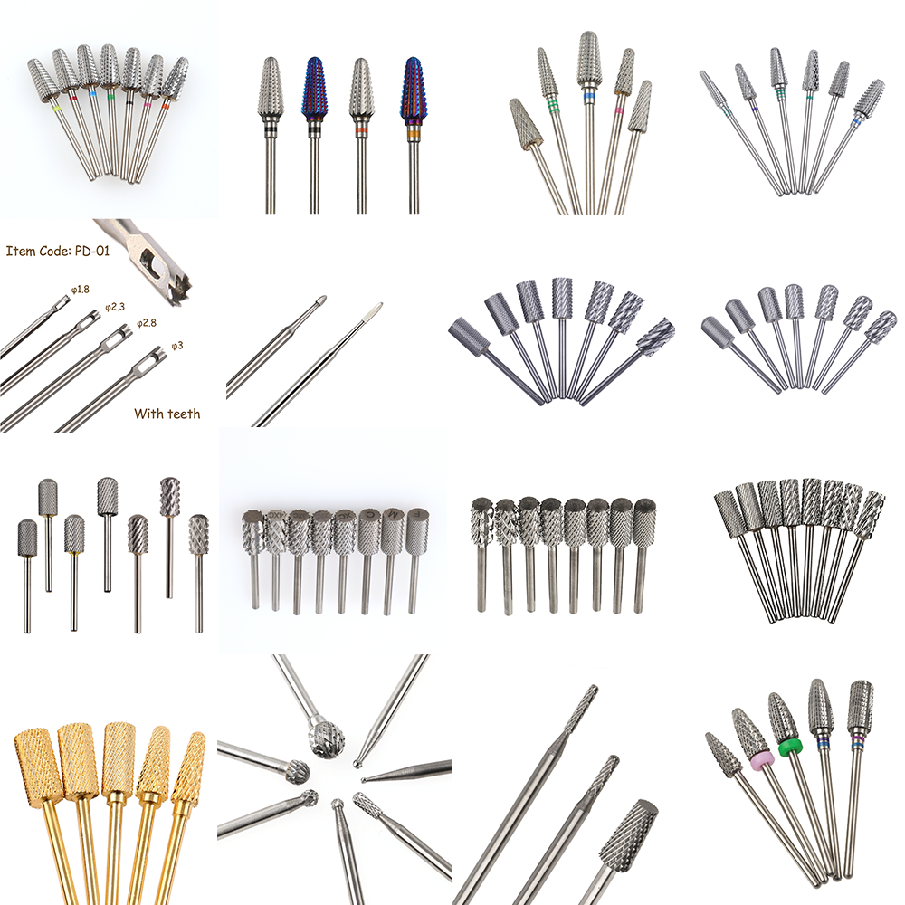 Electric Podiatry Manicure Foot Care Tools Safe File Tungsten Carbide Drill Bits For Nails