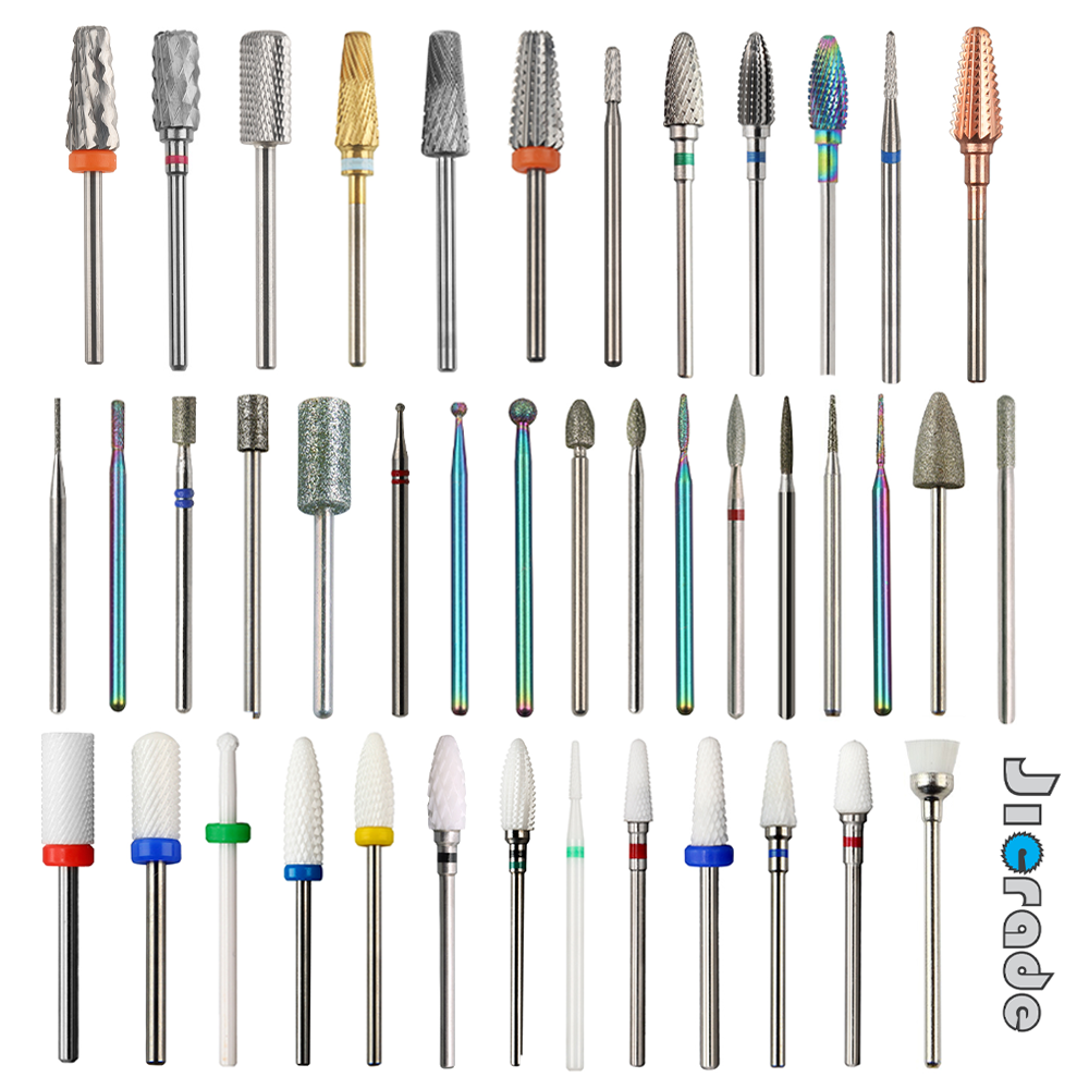 Diamond Ceramic Gel Polish Remove Milling Cutters Manicure Pedicure Tungsten Carbide Cone Burr Bit For Nail Drill