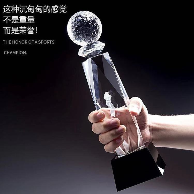 customized crystal golf ball Trophy Award  For Sports Event Of Professional Manufacturer