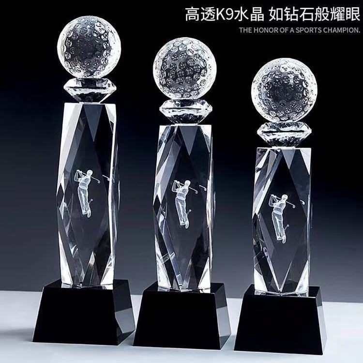 customized crystal golf ball Trophy Award  For Sports Event Of Professional Manufacturer