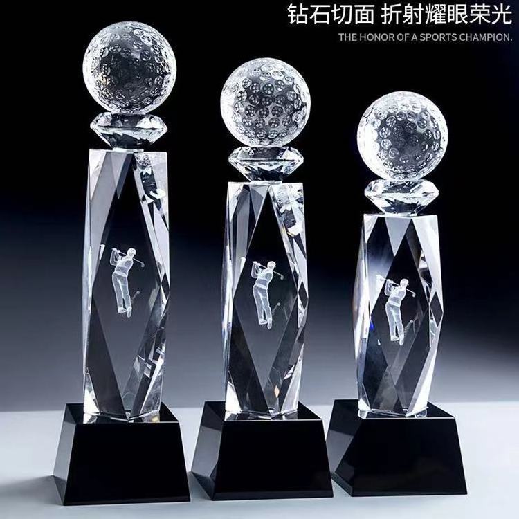 customized crystal golf ball Trophy Award  For Sports Event Of Professional Manufacturer