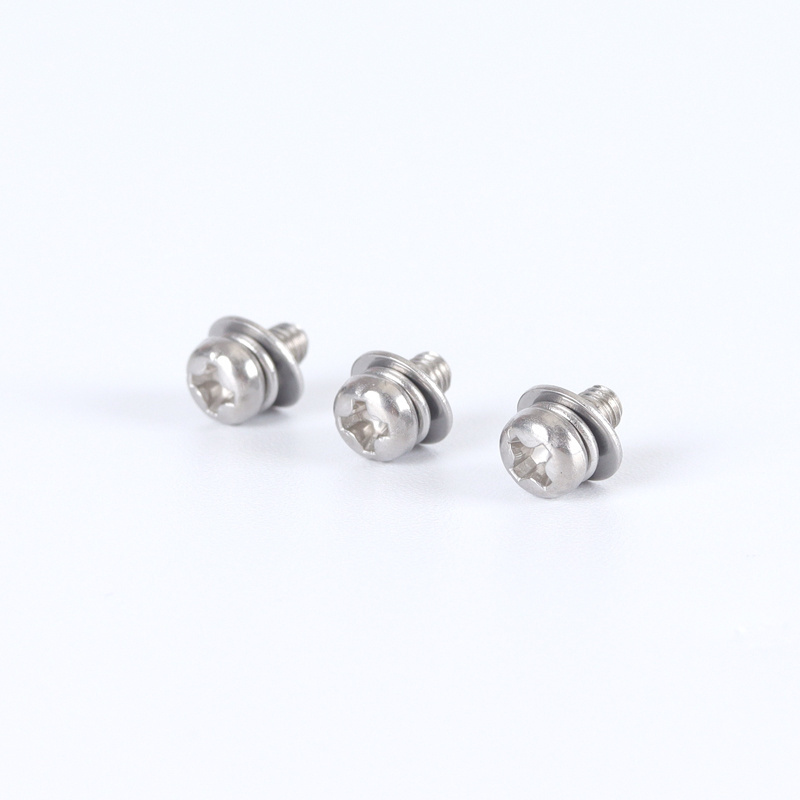 Factory wholesale pan head cross recessed stainless steel three combination screws