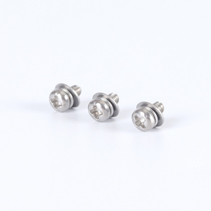 Factory wholesale pan head cross recessed stainless steel three combination screws