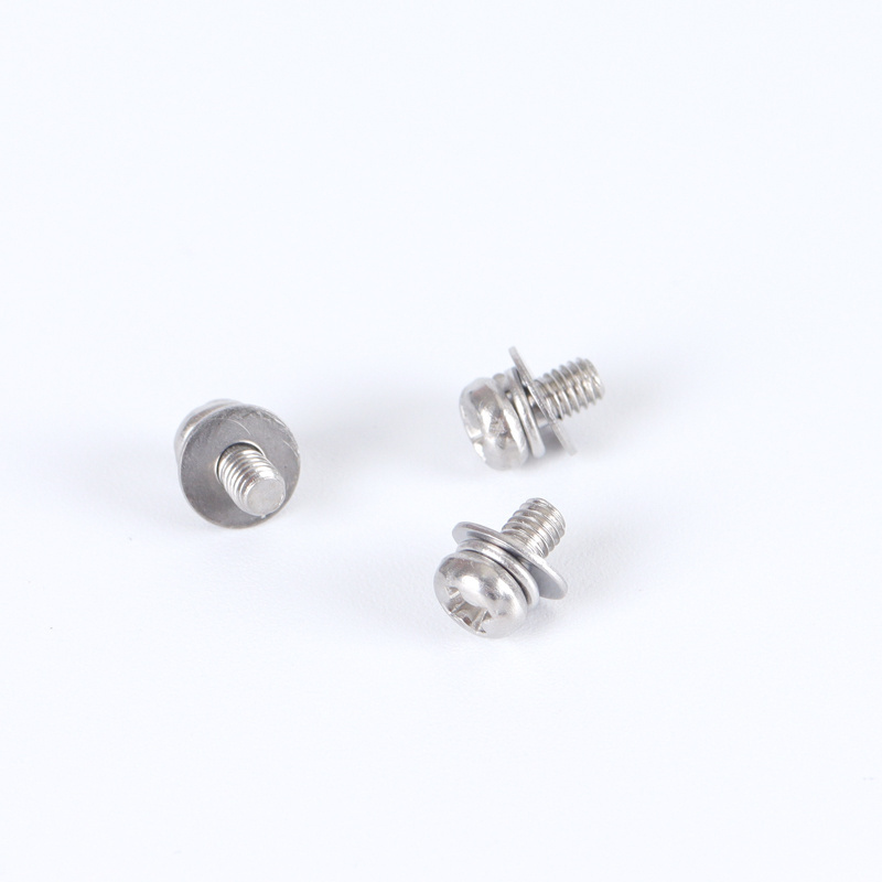 Factory wholesale pan head cross recessed stainless steel three combination screws