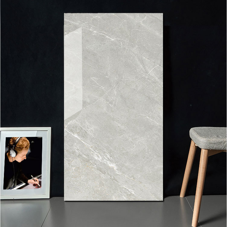 Light Grey Interior Marble Design Polished Glazed Porcelain 60 x 120 cm Floor Tile