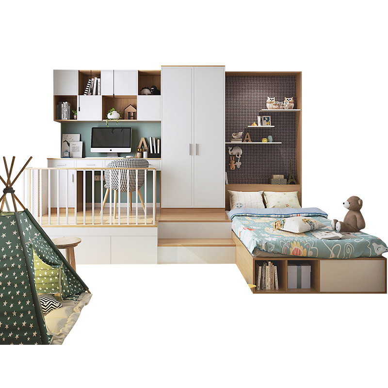 Modern simple kid's wardrobe tatami custom made  wardrobe bedroom furniture combination