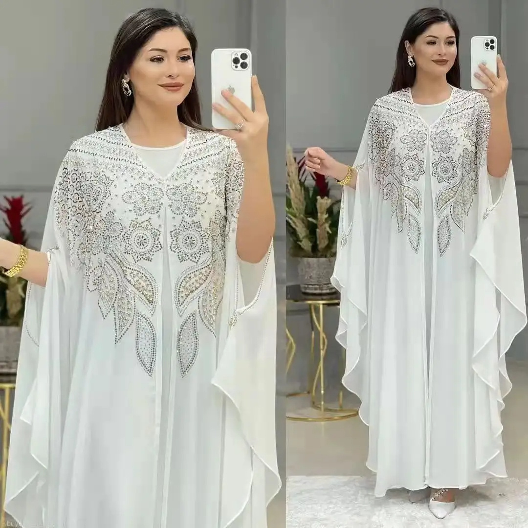 2023 ethnic clothing Islamic muslim robe plus size women's fashion dresses two piece set