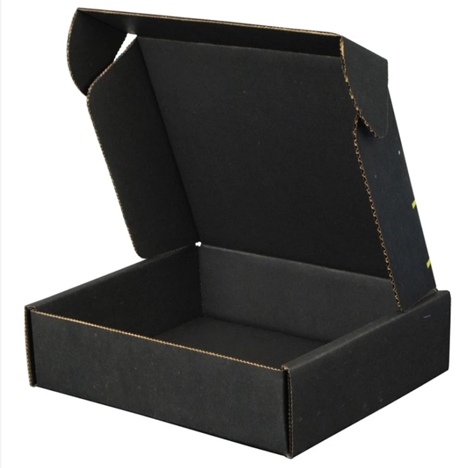 Custom Printed Cardboard Matt Black Corrugated Mailer Box