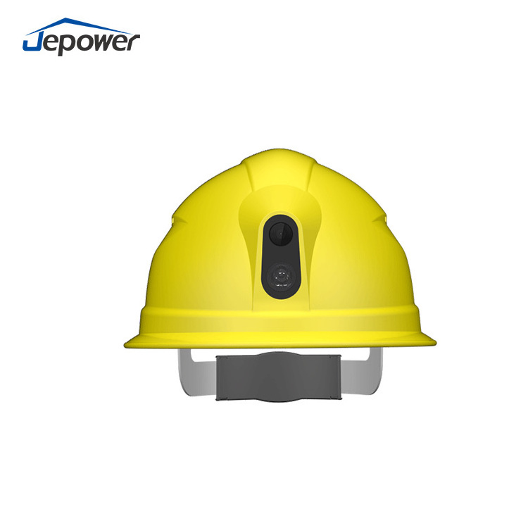 jepower Safety helmet 1080P HD 4G Smart Helmet with Camera Hard Hat Camera Split Security Helmet with live stream Video