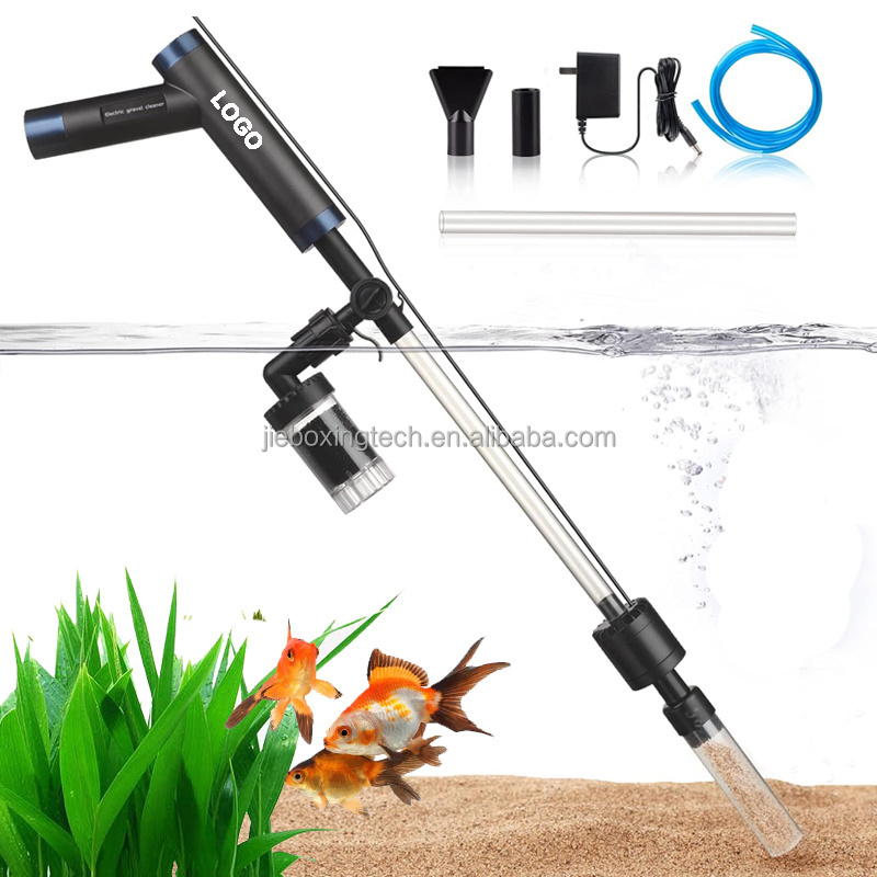 Electric Aquarium Gravel Cleaner Automatic Gravel Vacuum Cleaner Fish Tank Cleaning Tools for Change Water Wash Sand (DC 12V 6W)