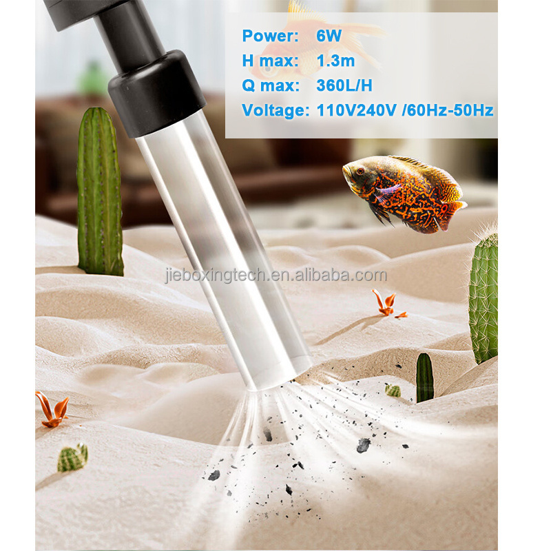 Electric Aquarium Gravel Cleaner Automatic Gravel Vacuum Cleaner Fish Tank Cleaning Tools for Change Water Wash Sand (DC 12V 6W)