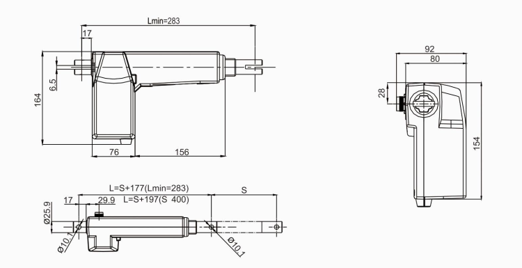 JC35B5-QH wholesale built-in electronic limit switches medical 24 v linear actuator