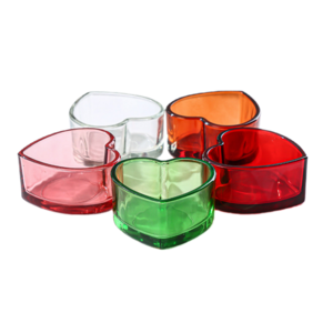 Heart Shaped Glass Tealight Candle Jars Cups Containers for Candle Making