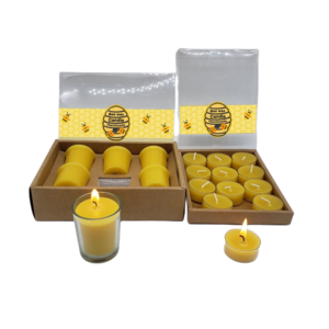 Hot Selling Eco-Friendly 6/12 Pcs Pack Beeswax Tealight Candles Set