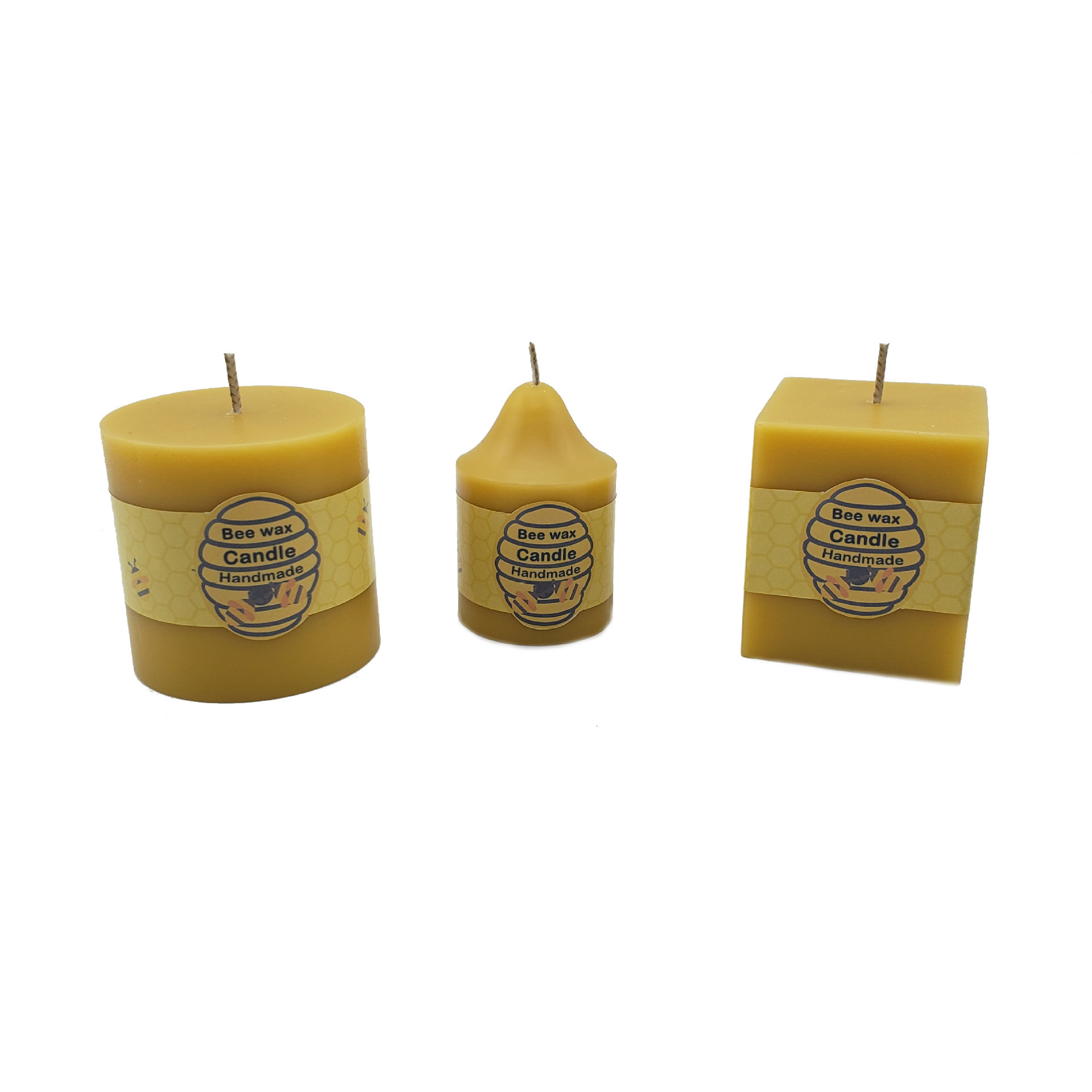 Long Lasting Slow Burning Big Geometrical Shaped Cylinder Square Taper Beeswax Pillar Candle For Church