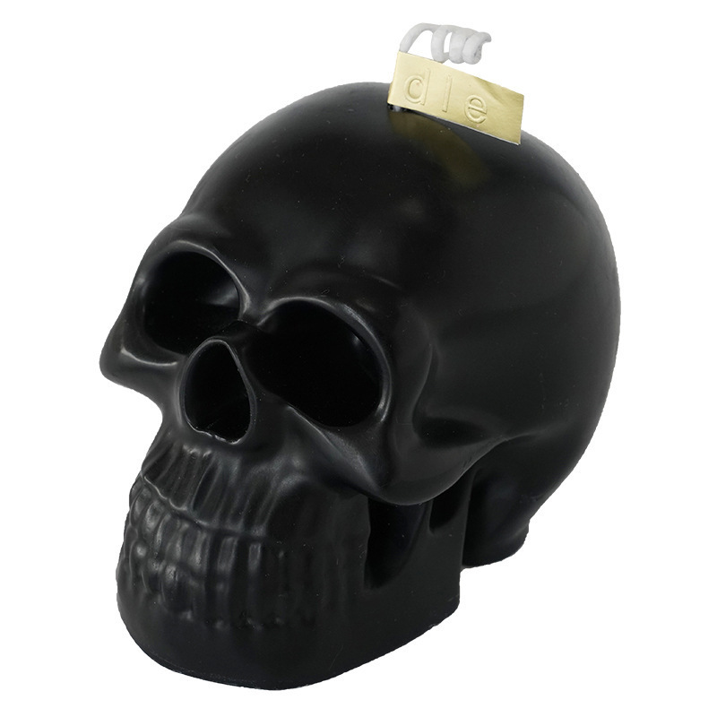 Hot Selling White Black Halloween Scented Candle Head Shaped Candle Skeleton Candles