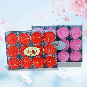 Hot Selling 12Pcs Set Paraffin Ghee Wax Rose Flower Shaped Candle Valentines Day Gift Candles