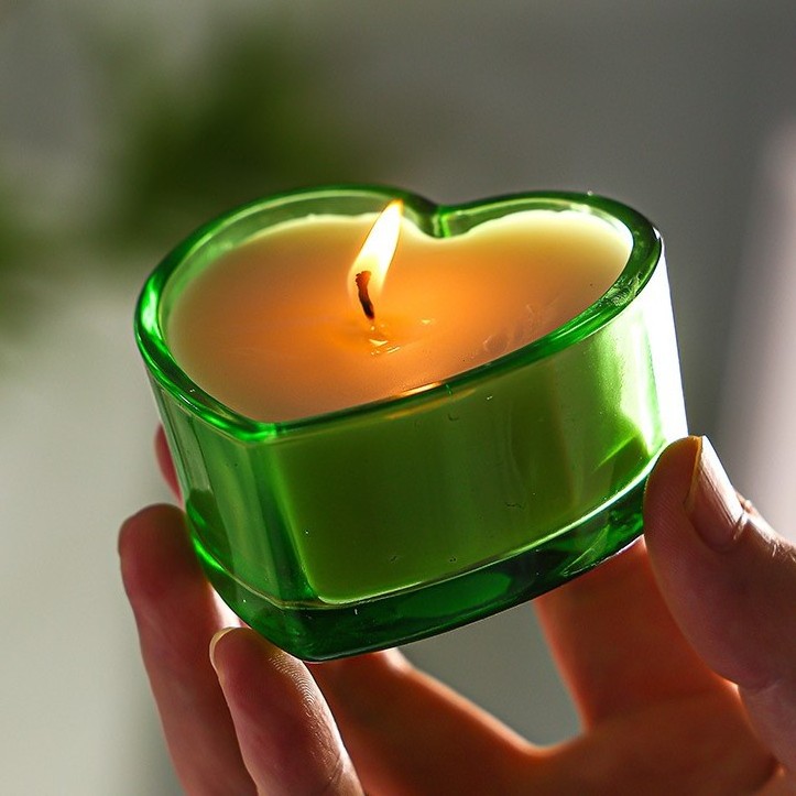 Heart Shaped Glass Tealight Candle Jars Cups Containers for Candle Making