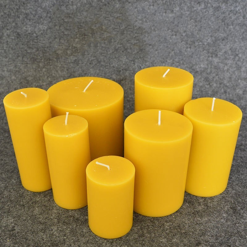 Eco-Friendly Long Hour Burning 100% Pure Beeswax Pillar Votive Unscented Candles Wholesale