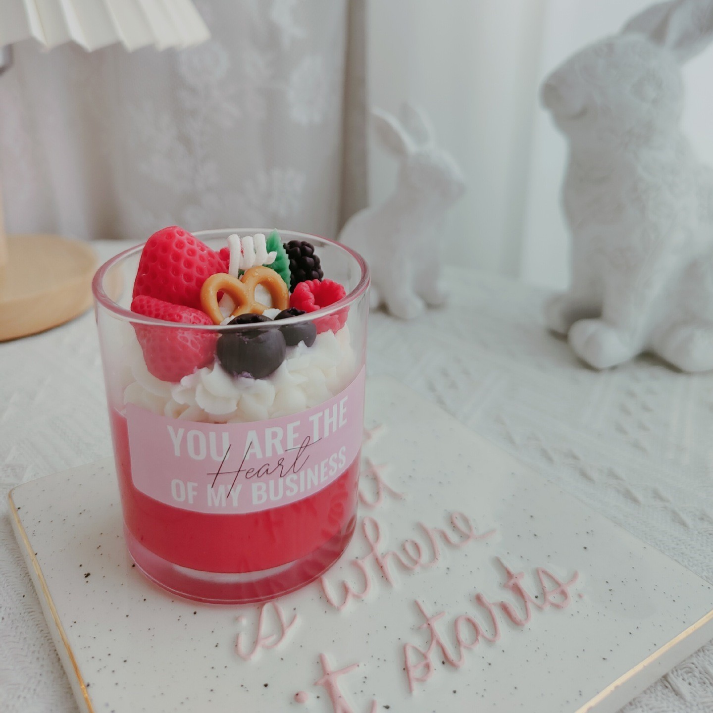 Handmade Private Label Lovely Dessert Ice Cream Scented Candles with Glass Jar