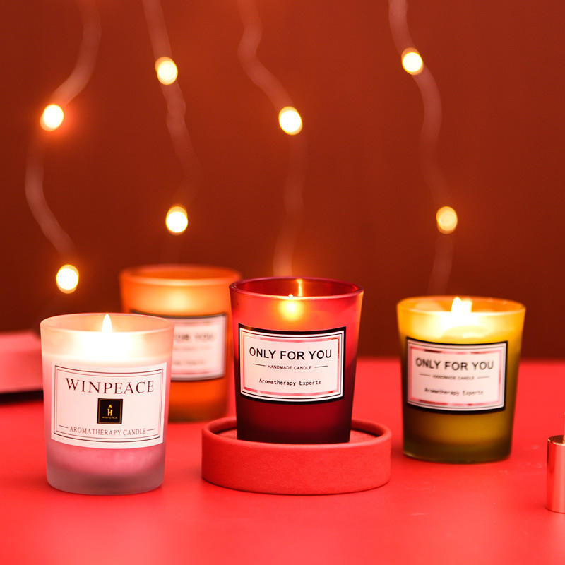 Luxury Wholesale Colorful Glass Soy Wax Scented Candles Small Candles Wedding Gifts